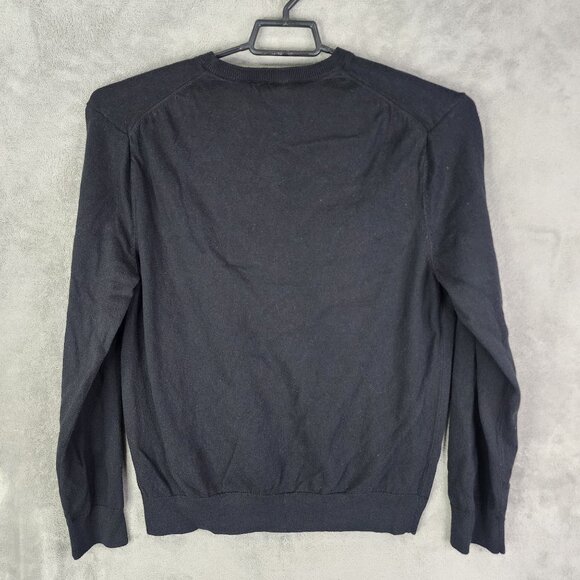 Mens Black Express Sweater Cotton & Cashmere Blend Long Sleeve Crew Neck Size XL - Picture 8 of 11